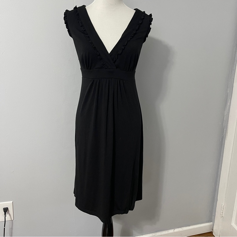 Faded Glory Black Ruched Sheath Midi Dress